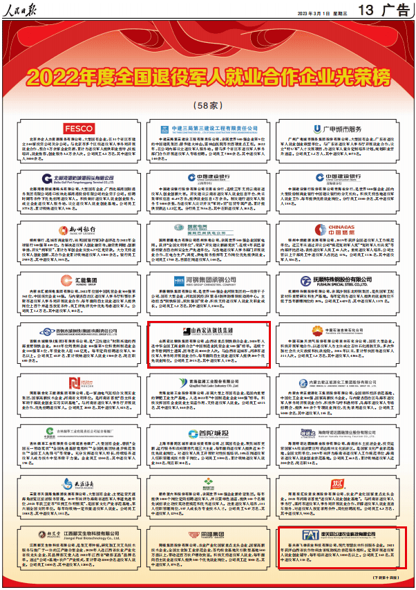 喜报：我省2名退役军人、2家退役军人兴办企业荣登《人民日报》名誉榜