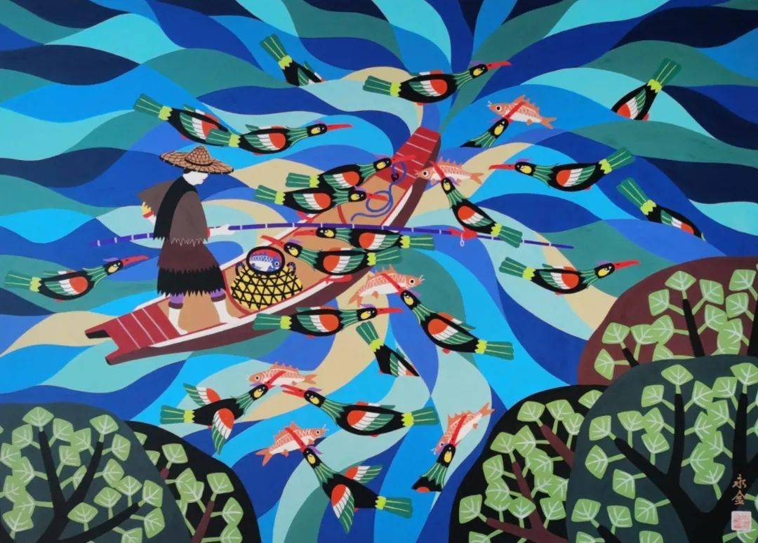 【农民画韵】"画里有情 强国有我"——金山农民画作品系列展(四)_农村