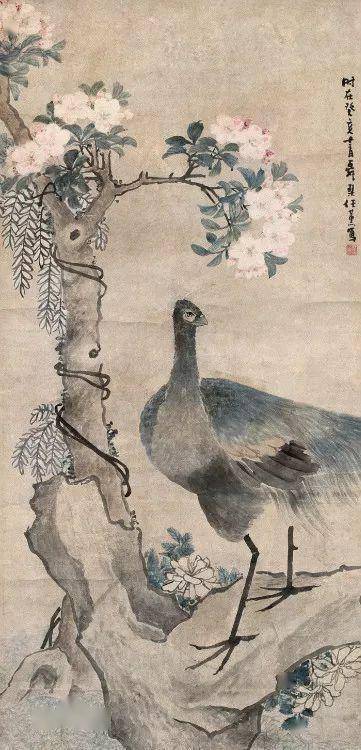 任薰作品——初字益甫,号冷君;后改字撝叔,号悲庵,梅庵,无闷等.