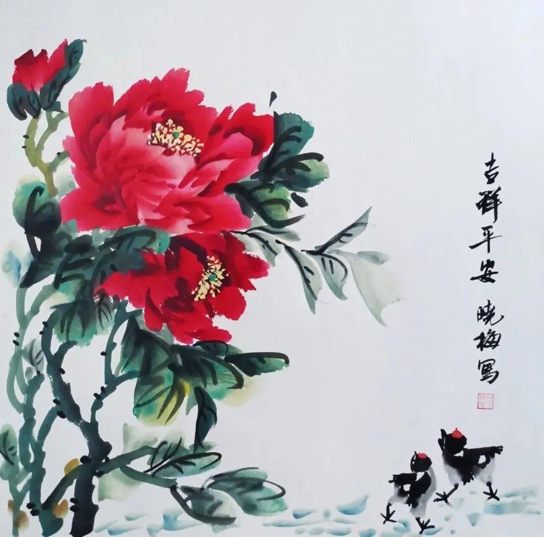 三八节小写意画国画图片