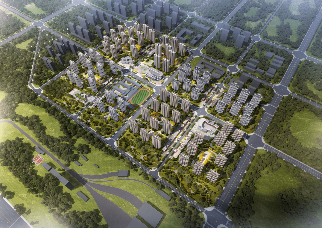 磨店家园三期安置房项目由八个地块组成,总建筑面积107万平方米,配备