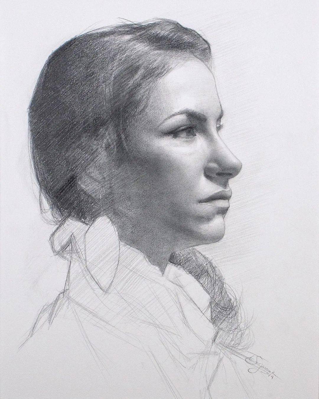 一对国外夫妻画家的素描