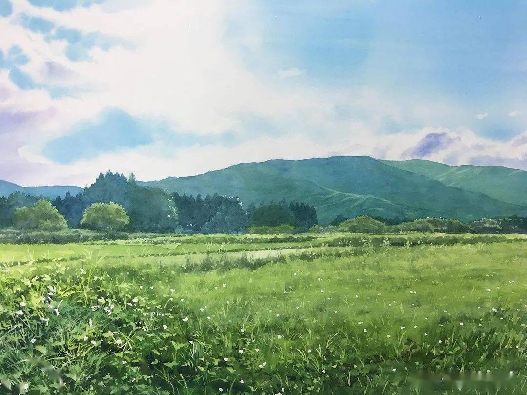 阿部智幸在户外作画光与影,景与情