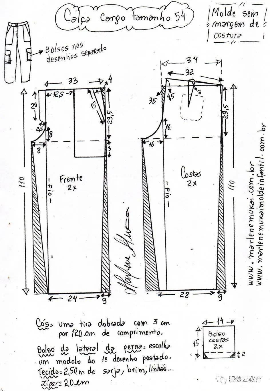 全码纸样 | 春夏新品欧美复古工装裤_处理_来意_来源