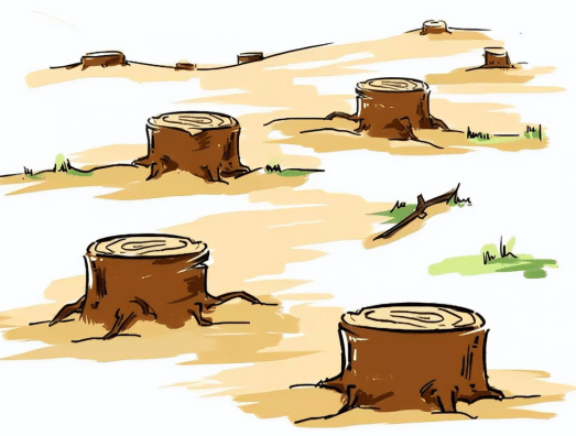 森林的作用真大呀,但是,随着人类的发展,有人随意砍伐树木,排放