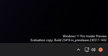 消息称Win11 Build 23419预览版可通过修改注册表方式来隐藏系统托盘中时间和日期