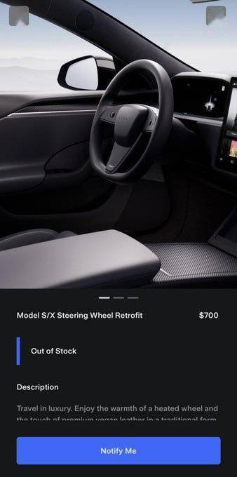 上线不到半个月 特斯拉Model S/X官方圆形方向盘目前已经售罄