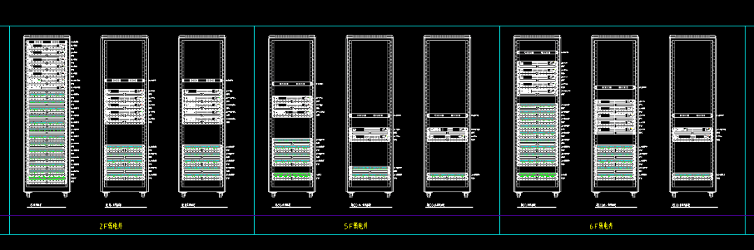 弱电机柜cad图块素材,含系统设备编号原则