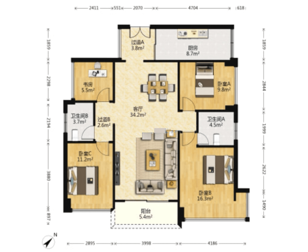 次新阳光房大4房】宝安·4房