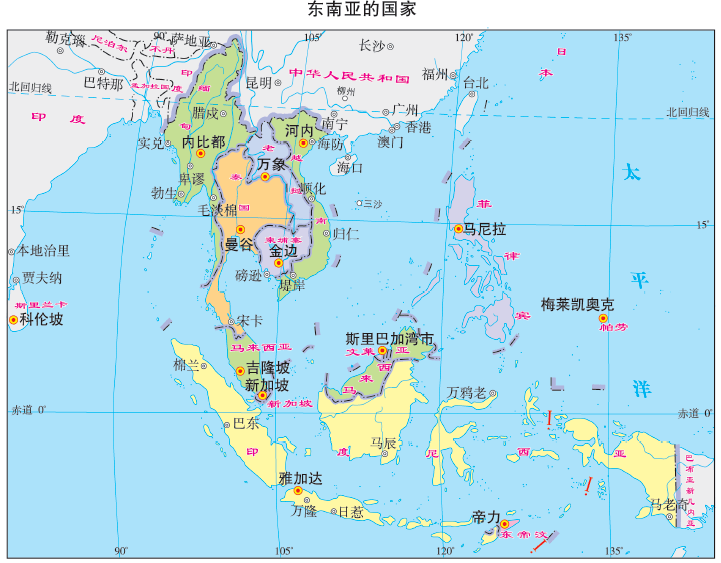 圖像形象巧記中國各省區輪廓圖!地理視角看東南亞!_記憶_位置_經緯度