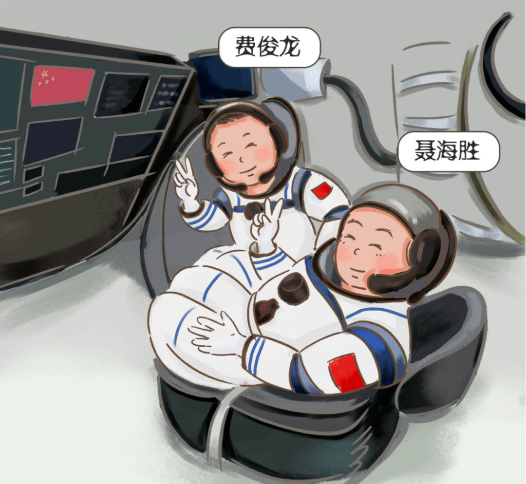 2005年10月12日,神舟六号成功发射,航天员费俊龙,聂海胜被顺利送上