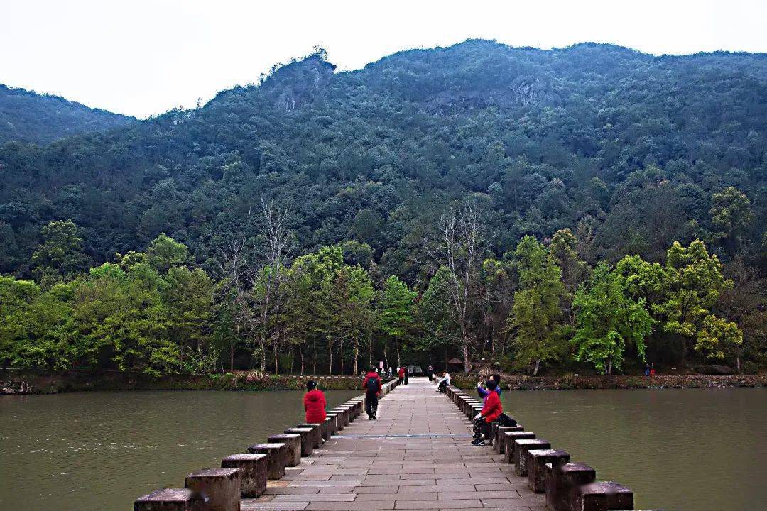 我從景區大門行走至鼎湖大橋,站在橋上往東望,步虛