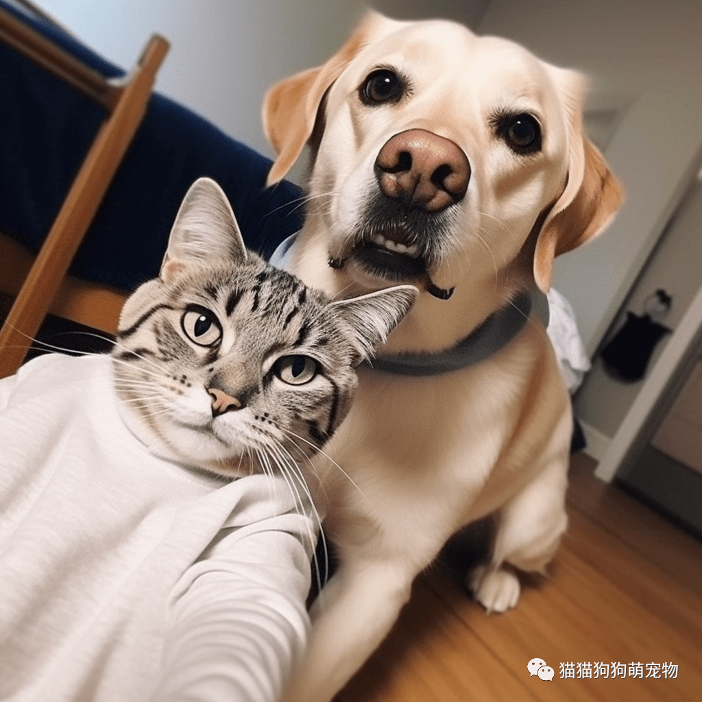 宠物界的小情侣,超级会拍照的狗狗和猫咪合影!_自拍_照片_时尚