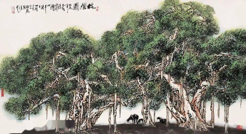 【艺术世界】根深叶茂写榕魂——杜应强的水墨画_榕树_版画_画面