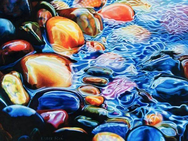 她爱石头爱到发狂,笔下的彩铅鹅卵石色彩鲜亮,逼真至极_roi_ester