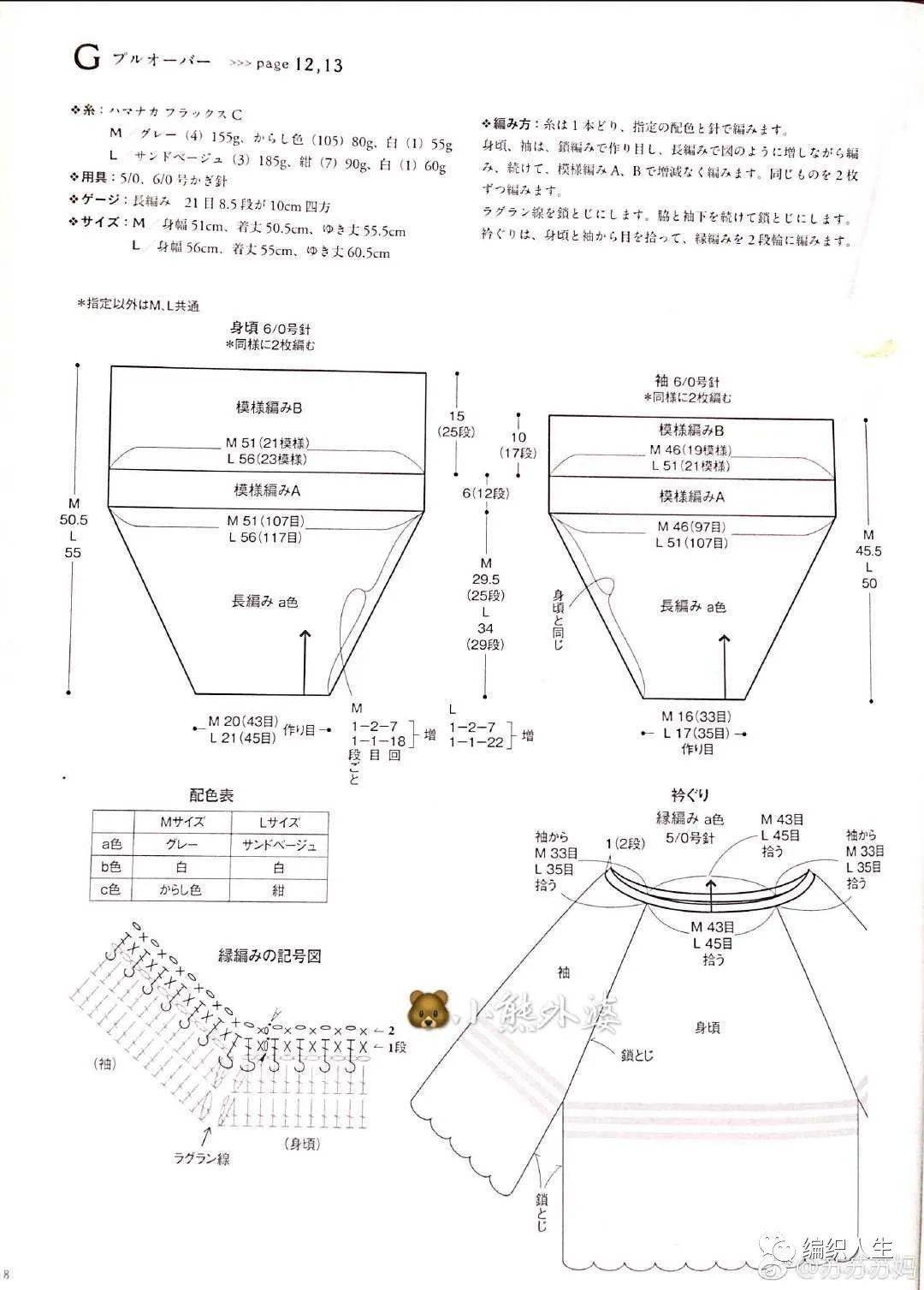 从上往下钩的育克图解图片