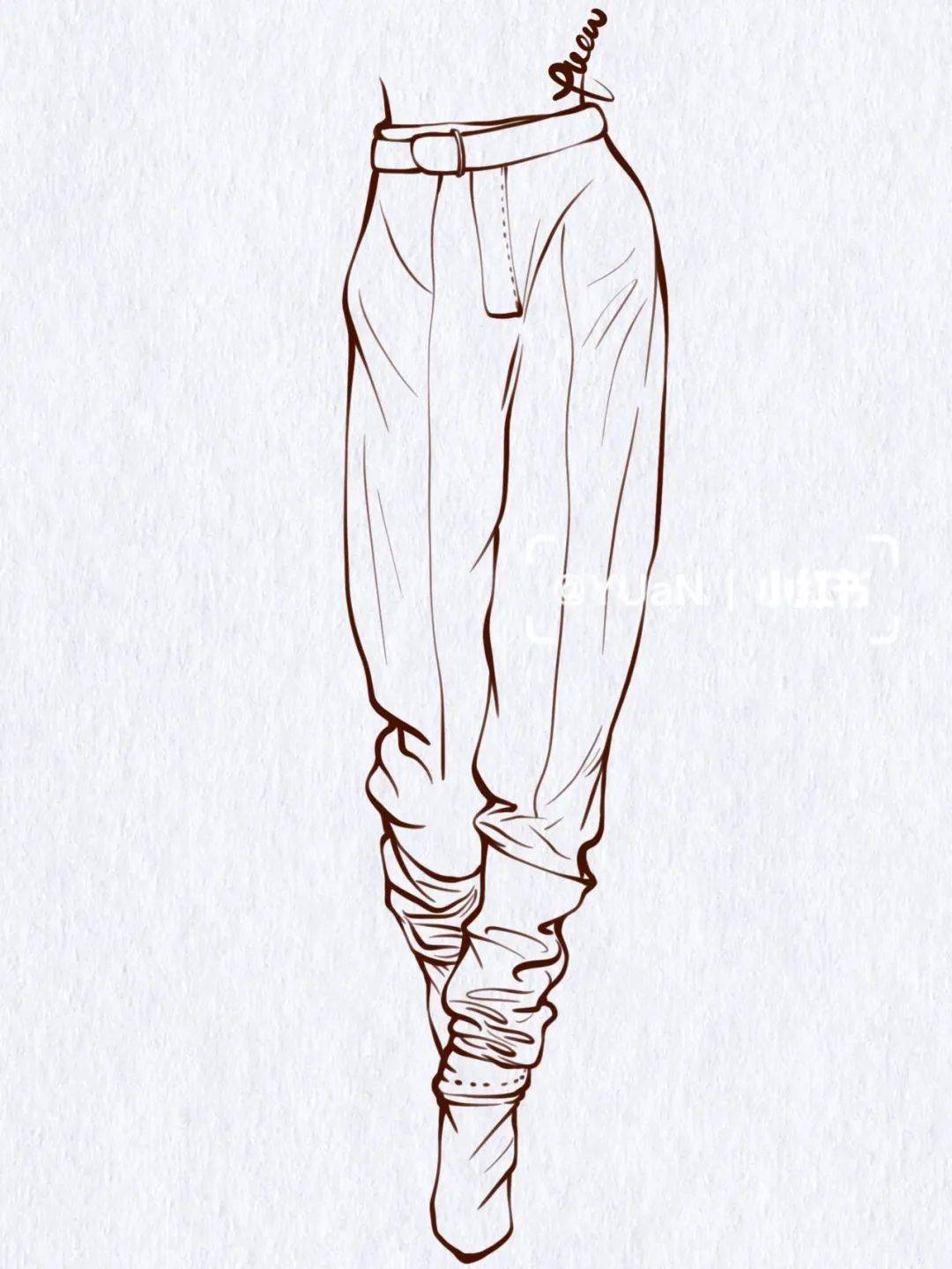 300款-裤子设计平面款式图!(线稿合集)_图片_公众_版权