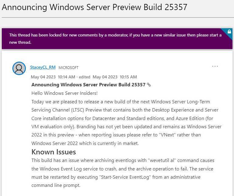 微软发布Windows Server vNext Build 25357预览版 有效期为9月15日