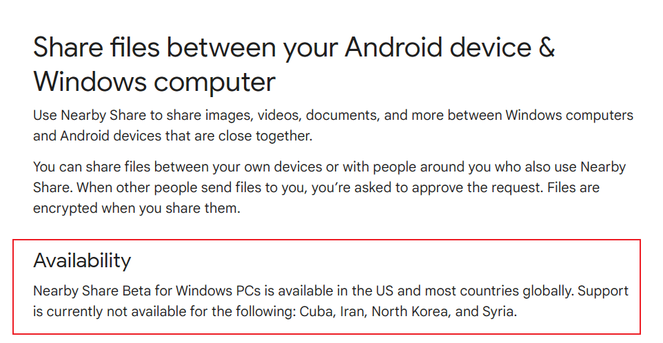 谷歌Nearby Share应用Win11/10版在全球推出 但尚不支持ARM PC设备