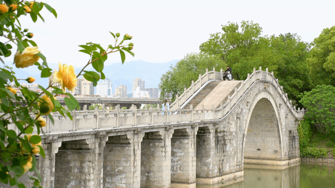 天台始丰湖湿地公园的建筑与桥!_城市_两岸_景观
