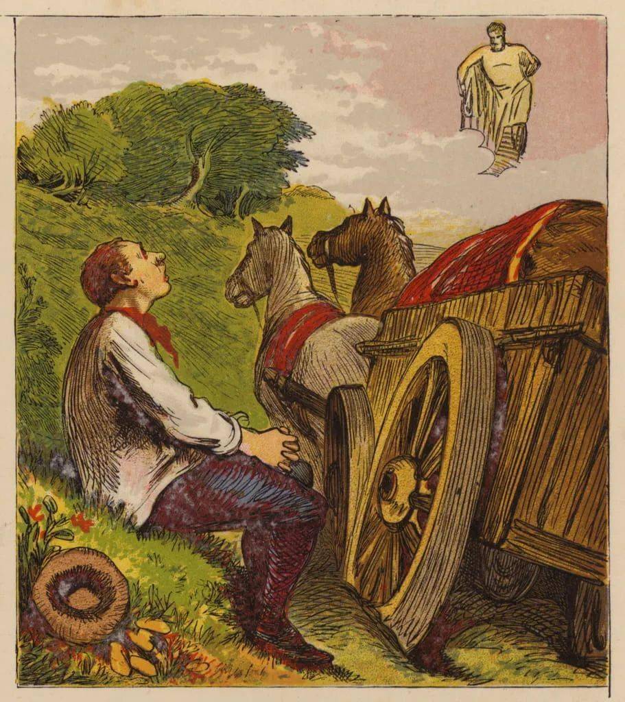 《伊索寓言》| 大力神与车夫 hercules and the waggoner_heavy_knelt