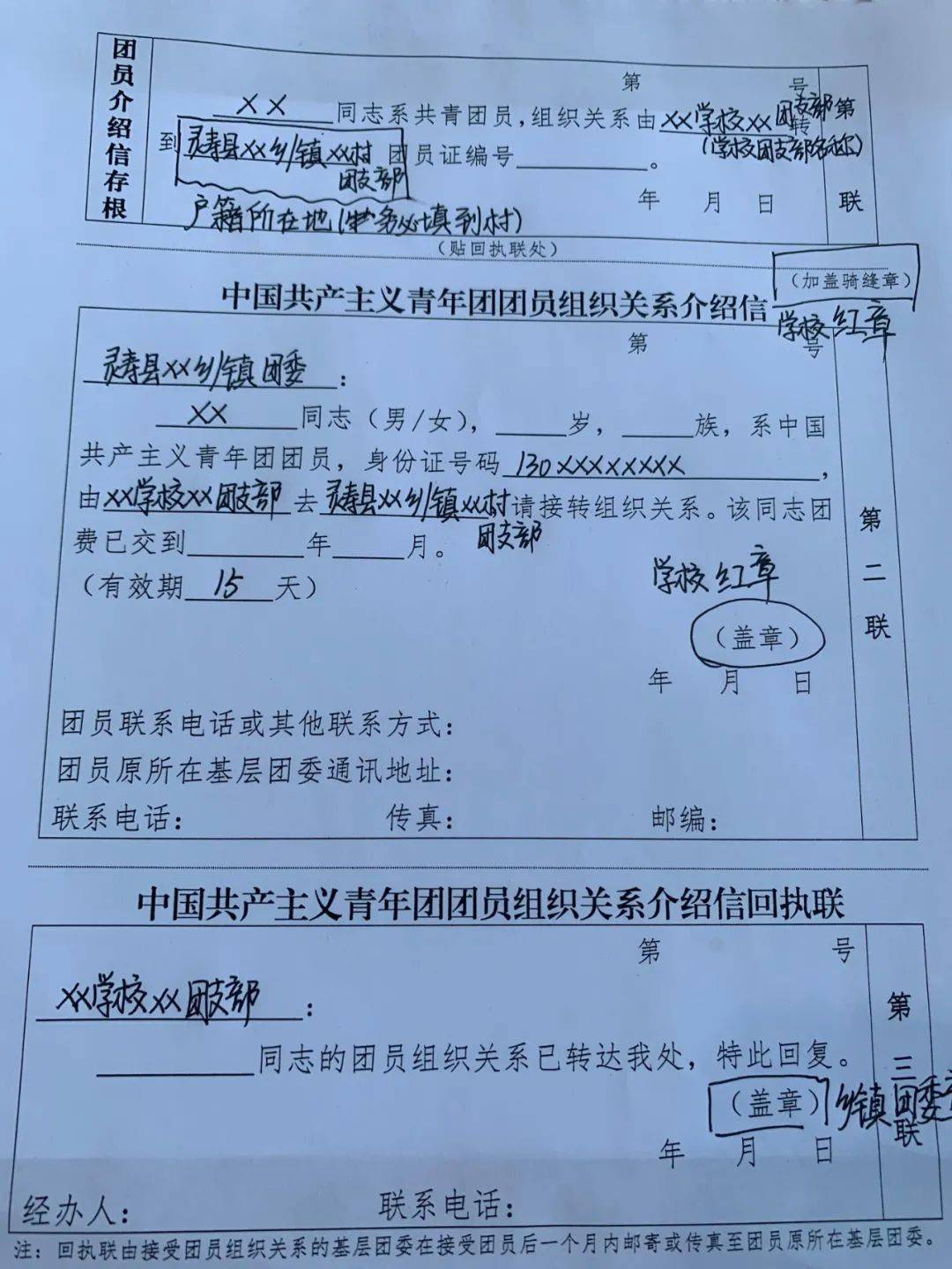 团组织关系转移介绍信图片