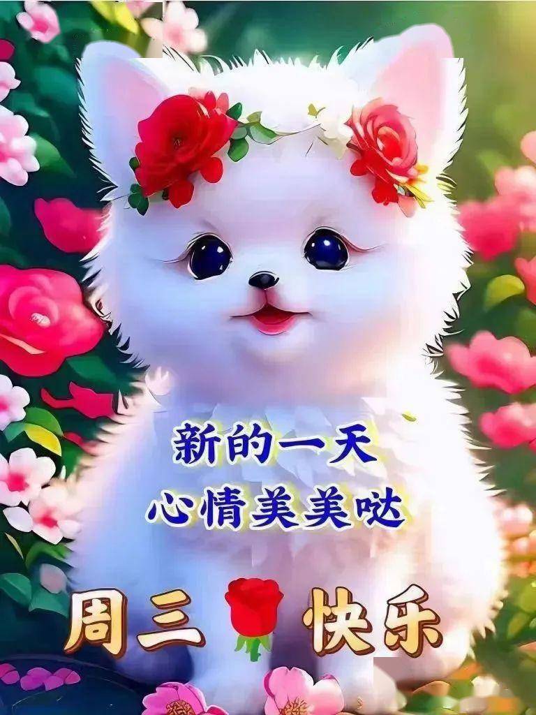 5月17日星期三精选美女早上好表情动图大全,周三快乐