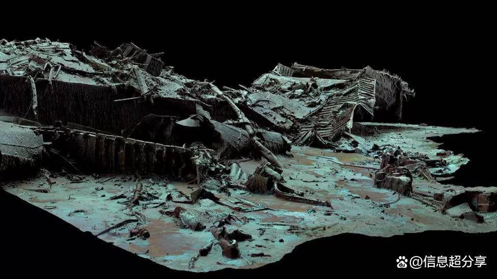 3d模型,还原水下3800米处的泰坦尼克号的真实情况_残骸_海底_进行了