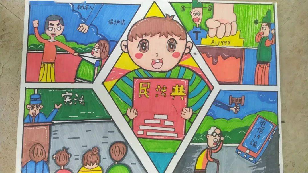 月活动——文成县开展"普法亮眼 护航青春"法治漫画制作现场比赛_作品