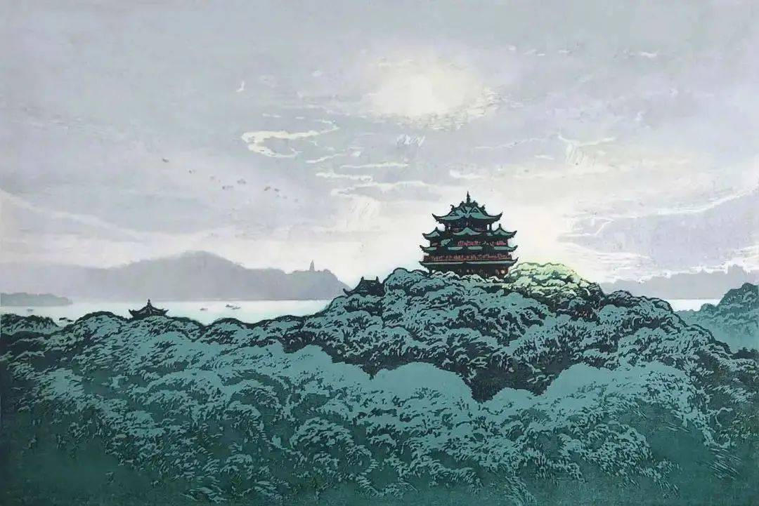 刀痕水迹——— 陆放版画作品欣赏_西湖_人物_戏曲