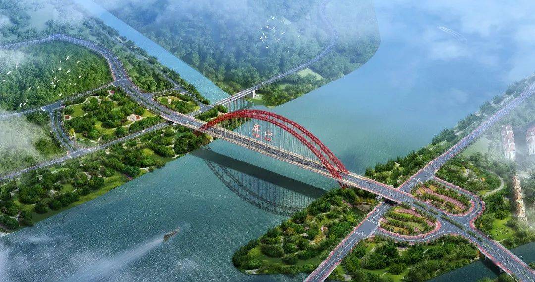 正式动工已于2023年4月底屏山岷江二桥据现场了解已经开工建设位于