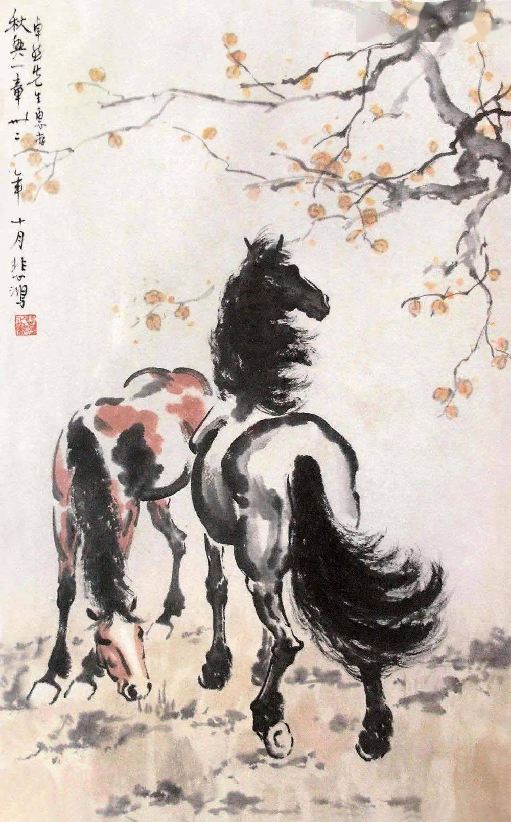 徐悲鸿笔下的奔马图,淋漓潇洒,清新有力!