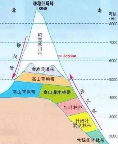 珠穆朗玛峰高度示意图图片