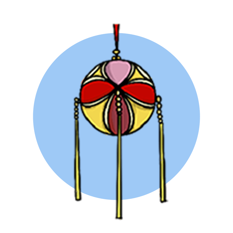 醒狮绣球是舞狮表演中的装饰性道具.