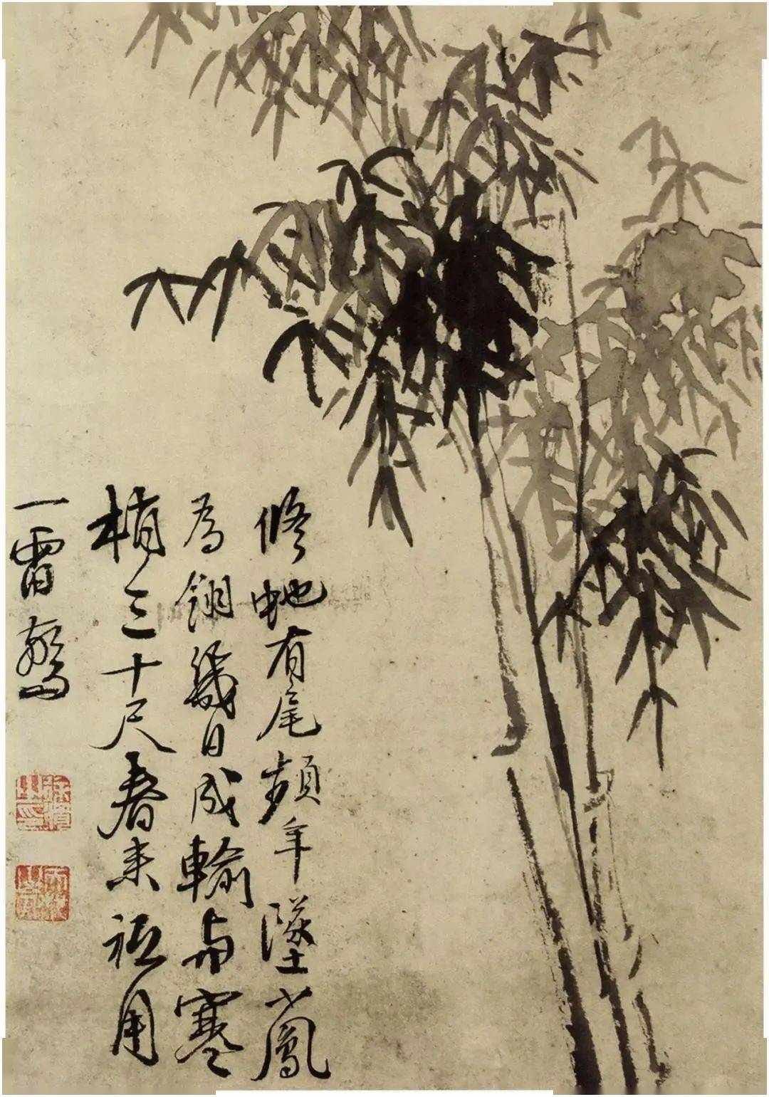 徐渭写竹，狂放不羁，墨气淋漓_水仙_竹子_竹卷