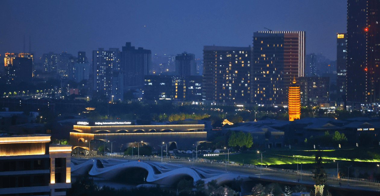 运河商务区夜景图片