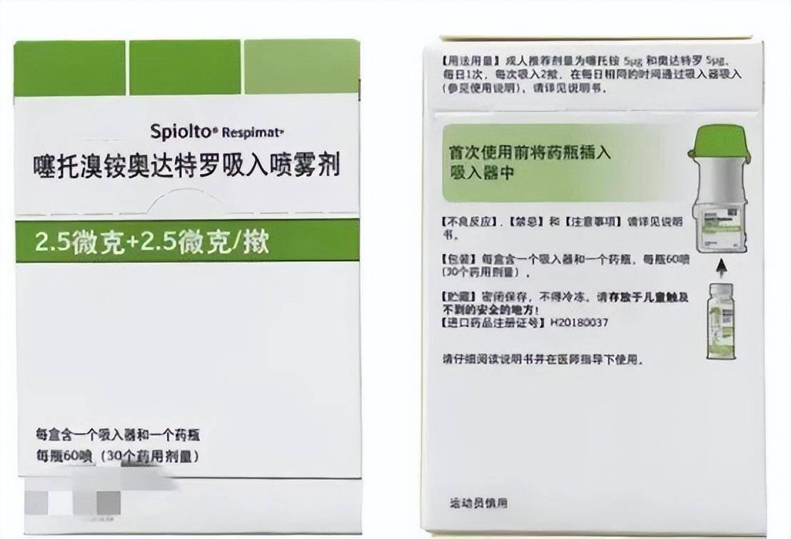 1.噻托溴铵奥达特罗吸入喷雾剂(2.5ug/2.