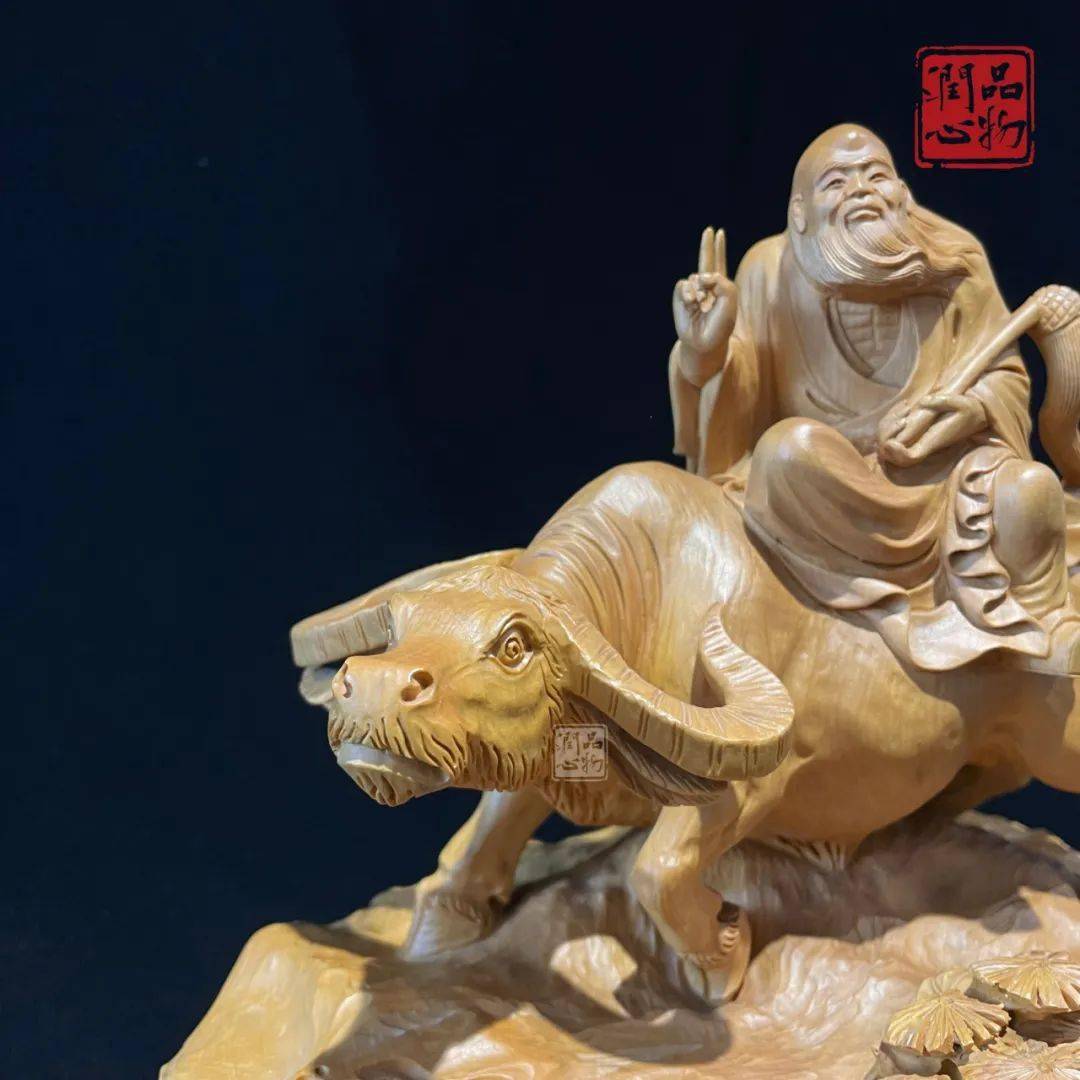【品物润心】小叶黄杨木雕珍品《老子出关》_家具_平台_寓意