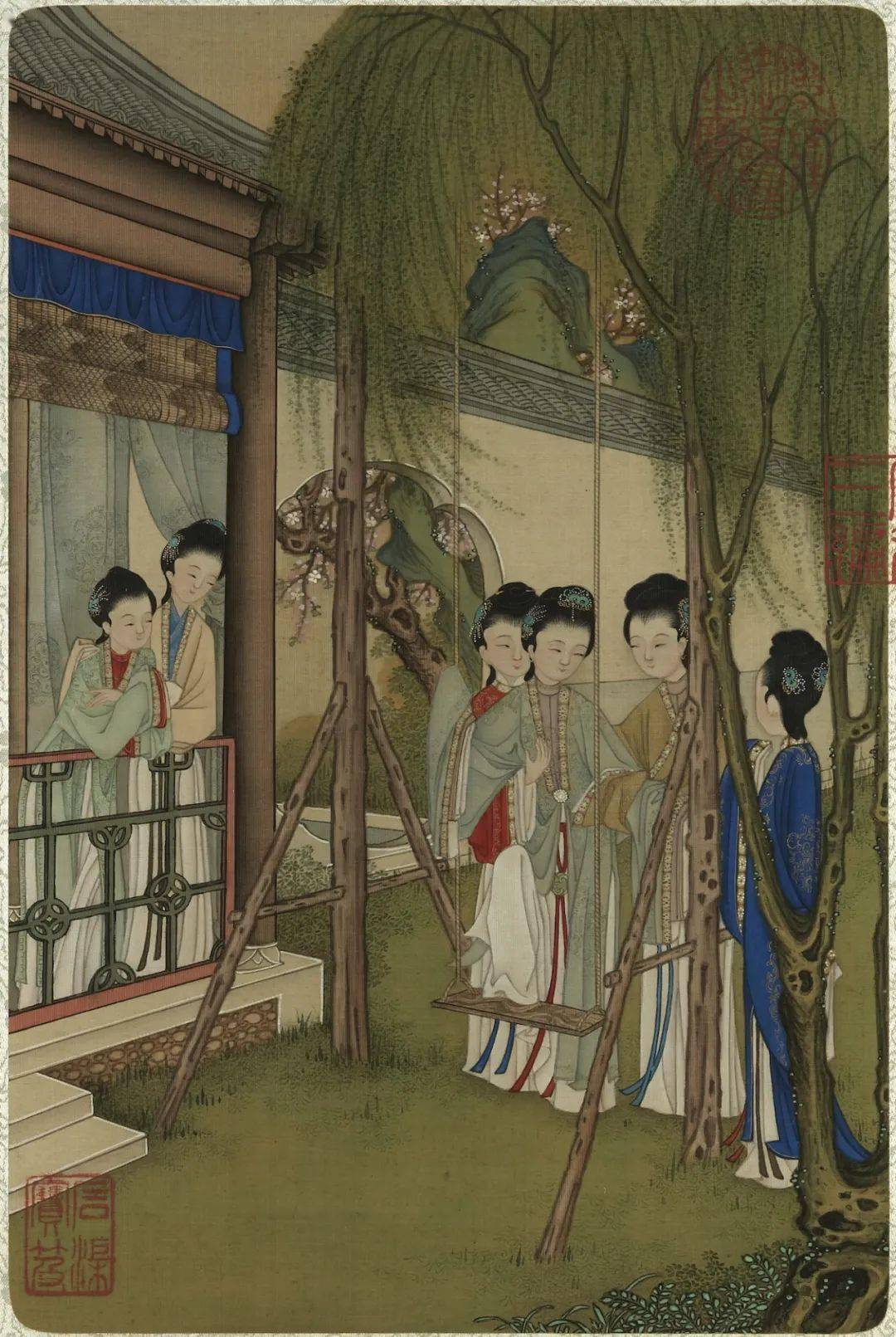 焦秉貞 戲遊圖 10. 仕女图清焦秉贞（图册） - Qing Female Official Picture