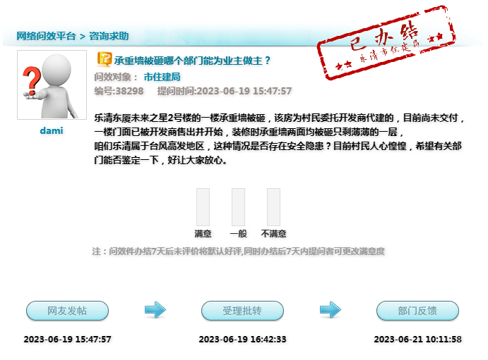 热点!乐清某楼盘,商铺承重墙遭破坏?官方答复来了~_村民_钢筋_装修