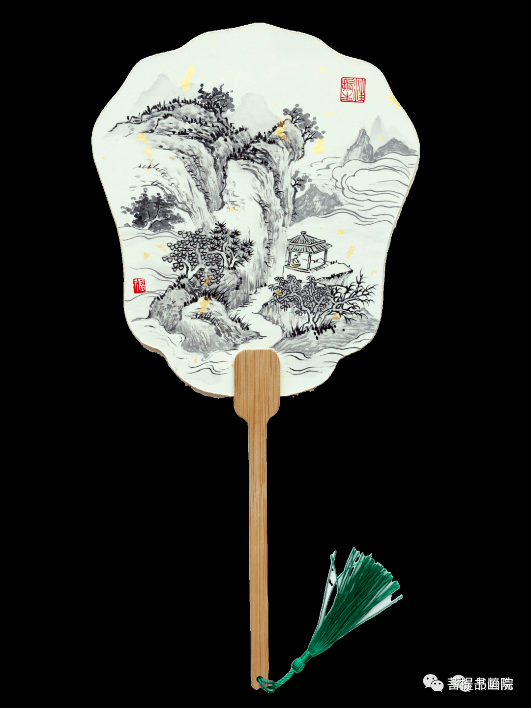 谭老师教你欣赏工笔山水团扇(可临摹)_平台_艺术_圆形