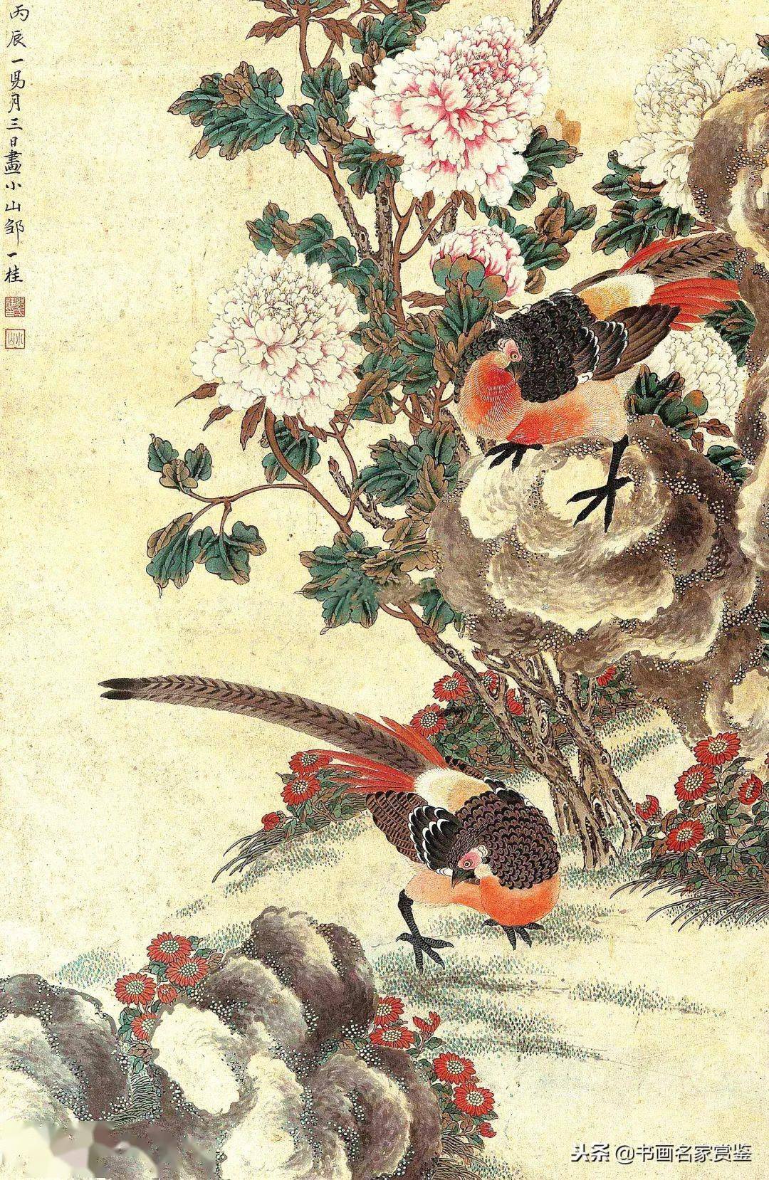 清代邹氏最著名的画家之一:邹一桂工笔花鸟画作品欣赏_花卉_礼部_乾隆