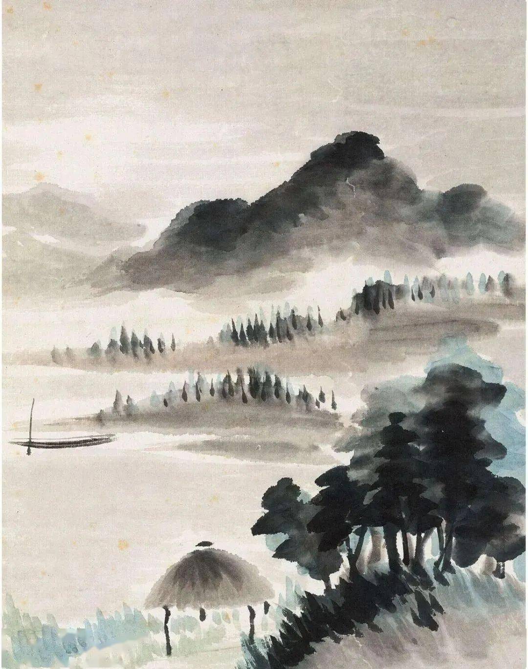 元日展会友 行近壮人作1.5尺幅立 水墨山水渓山清趣 縦193cm 幅54cm 元日展会友 行近壮人作1.5尺幅立 水墨山水渓山