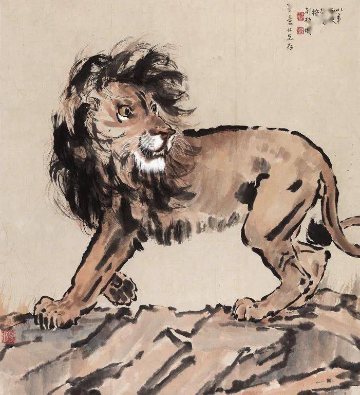 谭老师教你画国画写意狮子_头部_刘继_步骤