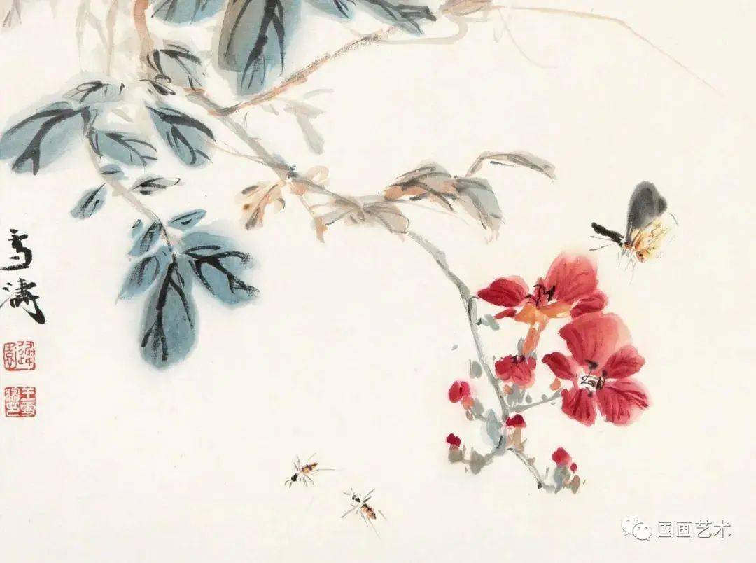 王雪涛笔下的凌霄,清新灵妙_八哥_花鸟画_写意