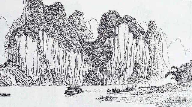 谭老师为你介绍今人线描山水画稿