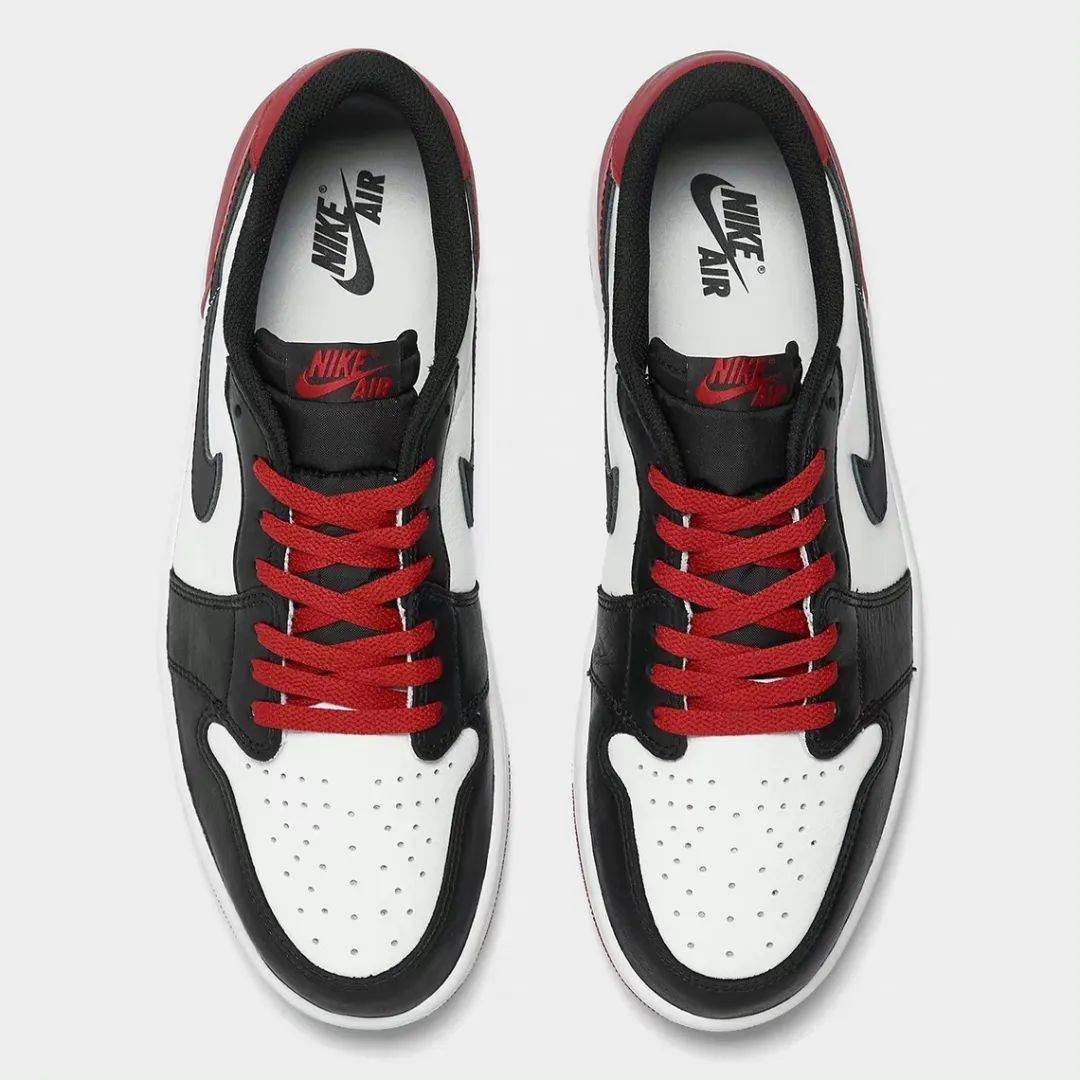 黑脚趾air jordan 1 low og "black toe" 最新实物曝光!