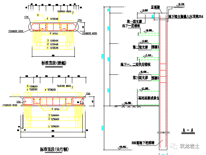 cad基坑平面图和剖面图图片