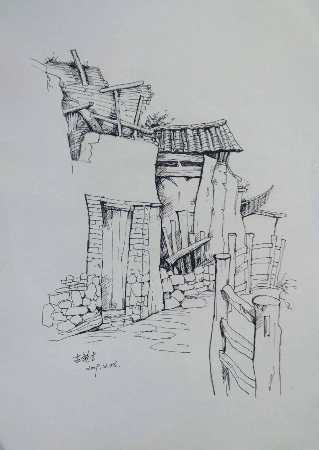 谭老师教你钢笔风景速写方法_画面_形象_技法