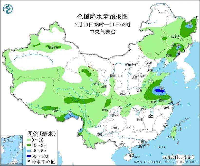 中部,內蒙古西部,新疆吐魯番和南疆盆地東部等地有35℃以上的高溫天氣